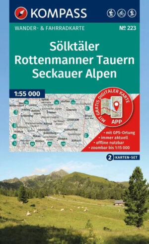 Kompass wandelkaart KP-223 Sölktäler - Rottenmanner Tauern - Seckauer Alpen 1:50.000 9783991545293  Kompass Wandelkaarten Kompass Oostenrijk  Wandelkaarten Salzburger Land & Stiermarken