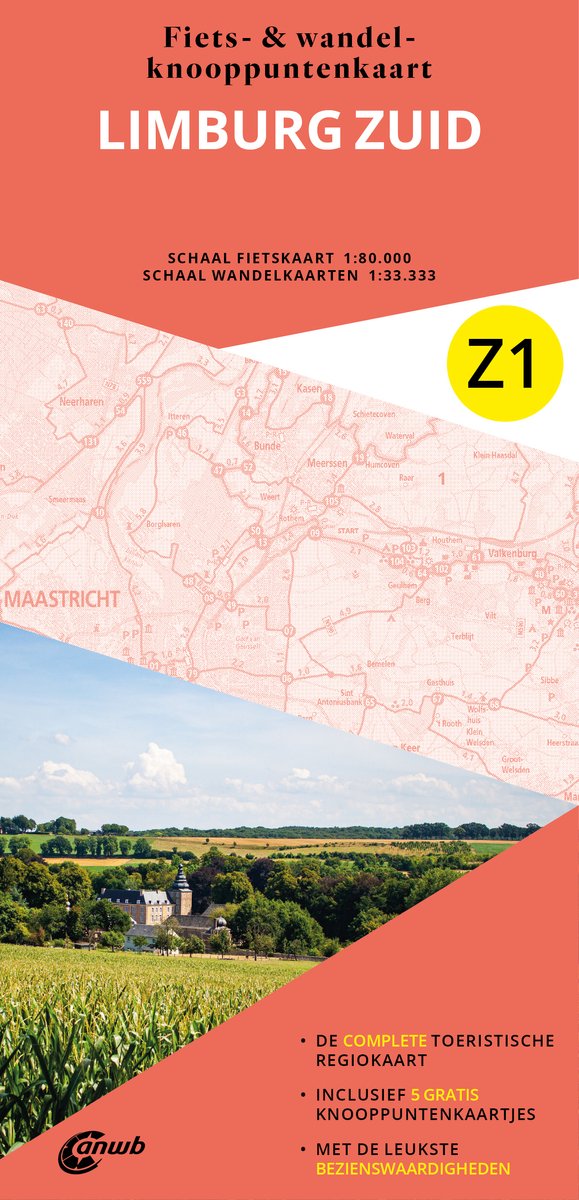 Z1 Limburg Zuid - Schaal 1:80.000 / 1:33.000 9789018055073 ANWB ANWB Fiets & wandelknooppunten Fietsgidsen, Wandelkaarten Maastricht en Zuid-Limburg Z1 Limburg Zuid - Schaal 1:80.000 / 1:33.000 9789018055073 ANWB ANWB Fiets & wandelknooppunten Fietsgidsen, Wandelkaarten Maastricht en Zuid-Limburg