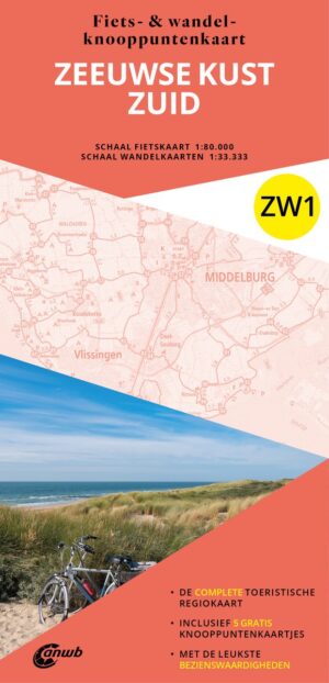 ZW1 Zeeuwse Kust Zuid 9789018055110  ANWB ANWB Fiets & wandelknooppunten  Fietsgidsen, Wandelkaarten Zeeland