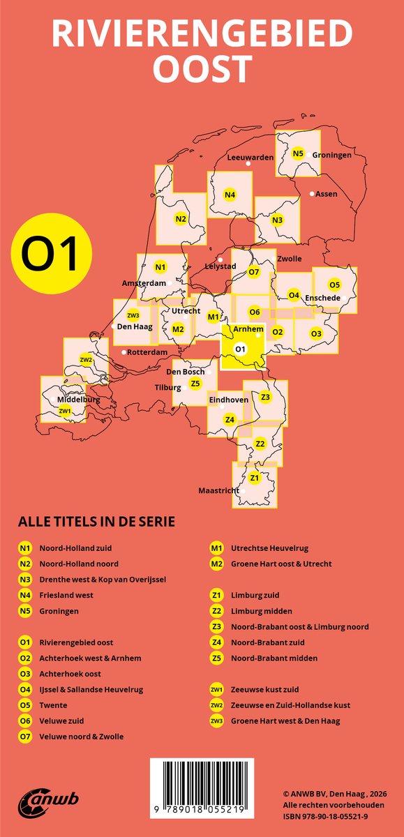 O1 Rivierengebied Oost 9789018055219 ANWB ANWB Fiets & wandelknooppunten Fietsgidsen, Wandelkaarten Nijmegen en het Rivierengebied O1 Rivierengebied Oost 9789018055219 ANWB ANWB Fiets & wandelknooppunten Fietsgidsen, Wandelkaarten Nijmegen en het Rivierengebied
