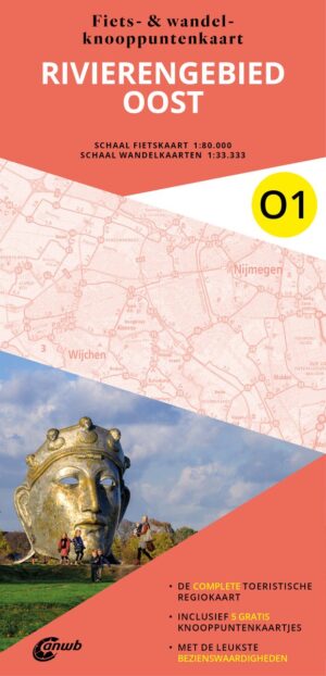 O1 Rivierengebied Oost 9789018055219  ANWB ANWB Fiets & wandelknooppunten  Fietsgidsen, Wandelkaarten Nijmegen en het Rivierengebied