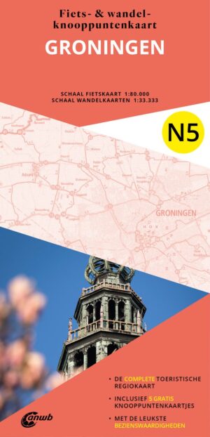 N5 Groningen 9789018055271  ANWB ANWB Fiets & wandelknooppunten  Fietsgidsen, Wandelkaarten Groningen