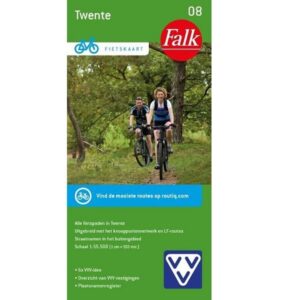 FFK-08  Twente | VVV fietskaart 1:55.500 9789028705753  Falk Fietskaarten met Knooppunten  Fietskaarten Twente