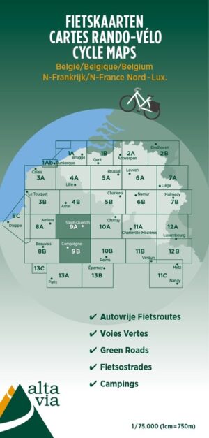 ALV-09 Noord-Frankrijk Compiègne 1:75.000 9789082714494  Alta Via   Fietskaarten Picardie, Nord
