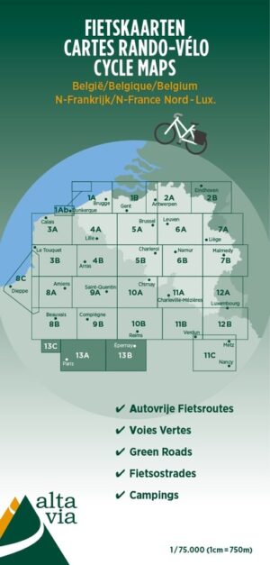 ALV-13 Noord-Frankrijk Parijs 1:75.000 9789082844313  Alta Via   Fietskaarten Parijs, Île-de-France