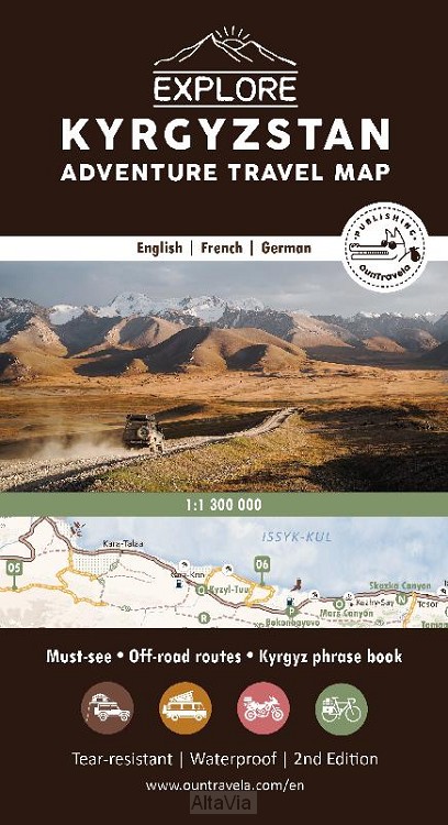 Explore Kyrgystan - touristic map 1:2.000.000 & phrasebook 9782491618155 OunTravela Landkaarten en wegenkaarten, Taalgidsen en Woordenboeken Zijderoute (de landen van de) Explore Kyrgystan - touristic map 1:2.000.000 & phrasebook 9782491618155 OunTravela Landkaarten en wegenkaarten, Taalgidsen en Woordenboeken Zijderoute (de landen van de)