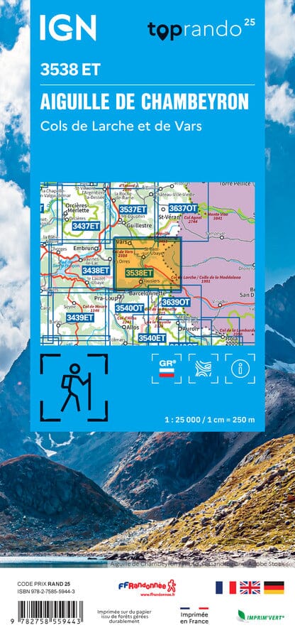 wandelkaart 3538ET Chambeyron, St-Paul,Col-de-Vars 1:25.000 9782758559443 IGN IGN 25 Franse Alpen/ zuidhelft Wandelkaarten Écrins, Queyras, Hautes Alpes wandelkaart 3538ET Chambeyron, St-Paul,Col-de-Vars 1:25.000 9782758559443 IGN IGN 25 Franse Alpen/ zuidhelft Wandelkaarten Écrins, Queyras, Hautes Alpes