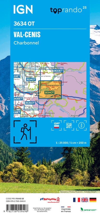 wandelkaart 3634OT Val Cenis, Charbonnel 1:25.000 9782758559498 IGN IGN 25 Franse Alpen/ Nrd.helft Wandelkaarten Vanoise, Savoie wandelkaart 3634OT Val Cenis, Charbonnel 1:25.000 9782758559498 IGN IGN 25 Franse Alpen/ Nrd.helft Wandelkaarten Vanoise, Savoie