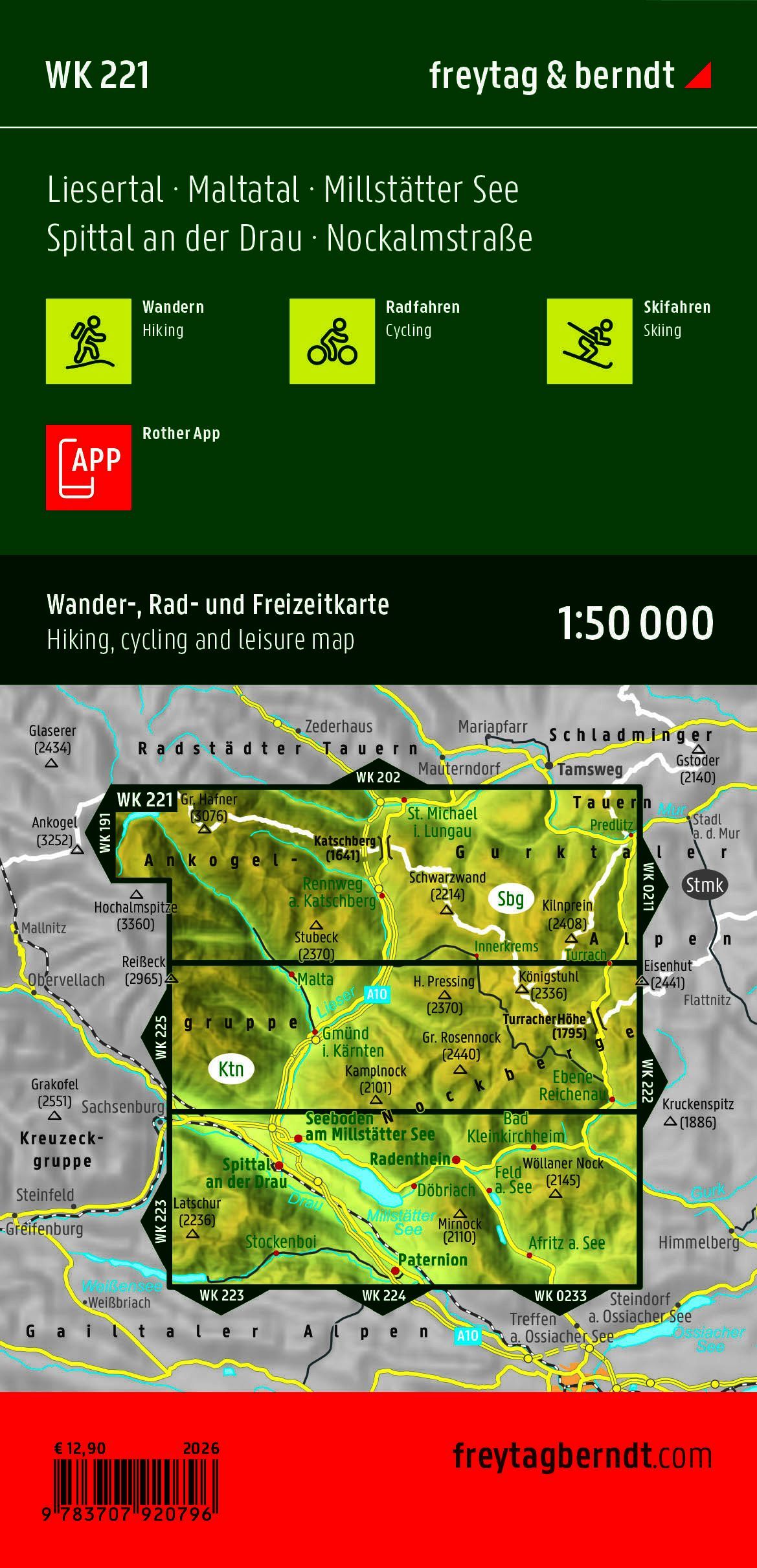 WK-221 Millstätter See,Spittal,Nockalmstrasse wandelkaart 1:50.000 9783707920796 Freytag & Berndt WK 1:50.000 Wandelkaarten Karinthië WK-221 Millstätter See,Spittal,Nockalmstrasse wandelkaart 1:50.000 9783707920796 Freytag & Berndt WK 1:50.000 Wandelkaarten Karinthië