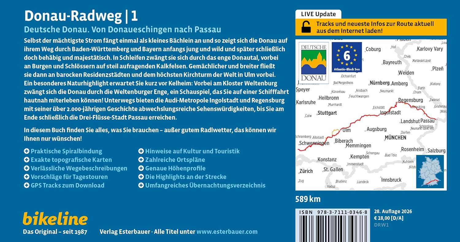 Bikeline Donau-Radweg 1 | fietsgids 9783711103468 Esterbauer Bikeline Fietsgidsen, Meerdaagse fietsvakanties Zuid-Duitsland Bikeline Donau-Radweg 1 | fietsgids 9783711103468 Esterbauer Bikeline Fietsgidsen, Meerdaagse fietsvakanties Zuid-Duitsland