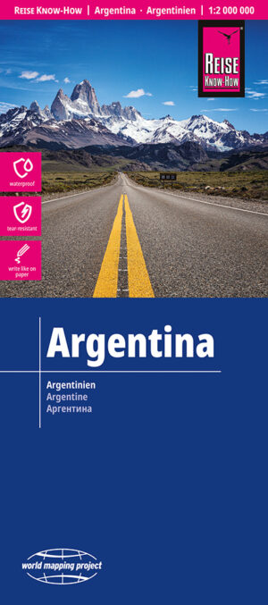 Argentinië landkaart, wegenkaart 1:2.000.000 9783831775170  Reise Know-How Verlag WMP, World Mapping Project  Landkaarten en wegenkaarten Argentinië