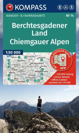 Kompass wandelkaart KP-14  Berchtesgadener Land Chiemgau 9783991545491  Kompass Wandelkaarten Kompass Oberbayern  Wandelkaarten Beierse Alpen