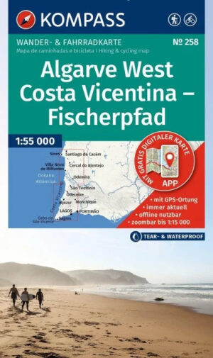 KP-258 Algarve West, Costa Vincentina - Fischerpfad | wandelkaart 1:55.000 9783991545958  Kompass   Wandelgidsen Zuid-Portugal, Algarve