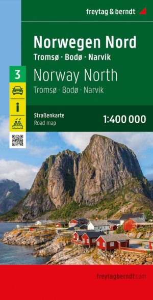 FBN3 Noorwegen Noord | autokaart, wegenkaart 1:400.000 9783991546023  Freytag & Berndt FBN Veikart  Landkaarten en wegenkaarten Lofoten en Vesterålen, Noors Lapland