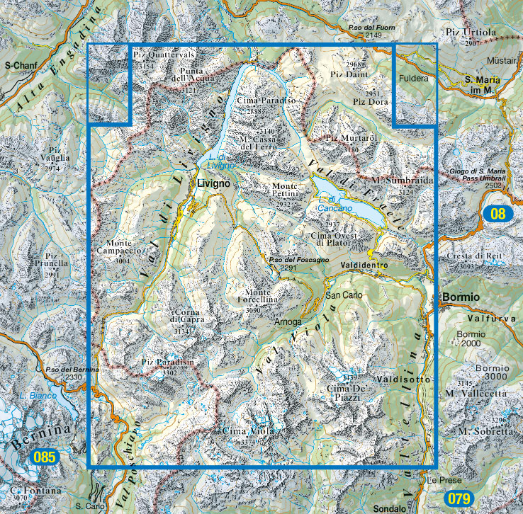 TAB-069 Livigno, Bormio | Tabacco wandelkaart 9788883152092 Tabacco Tabacco 1:25.000 Wandelkaarten Zuid-Tirol, Dolomieten TAB-069 Livigno, Bormio | Tabacco wandelkaart 9788883152092 Tabacco Tabacco 1:25.000 Wandelkaarten Zuid-Tirol, Dolomieten