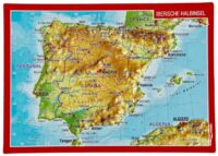Postkaart Spanje & Portugal | met reliëf 4251405901522  Georelief reliëfpostkaarten  Wandkaarten Portugal, Spanje
