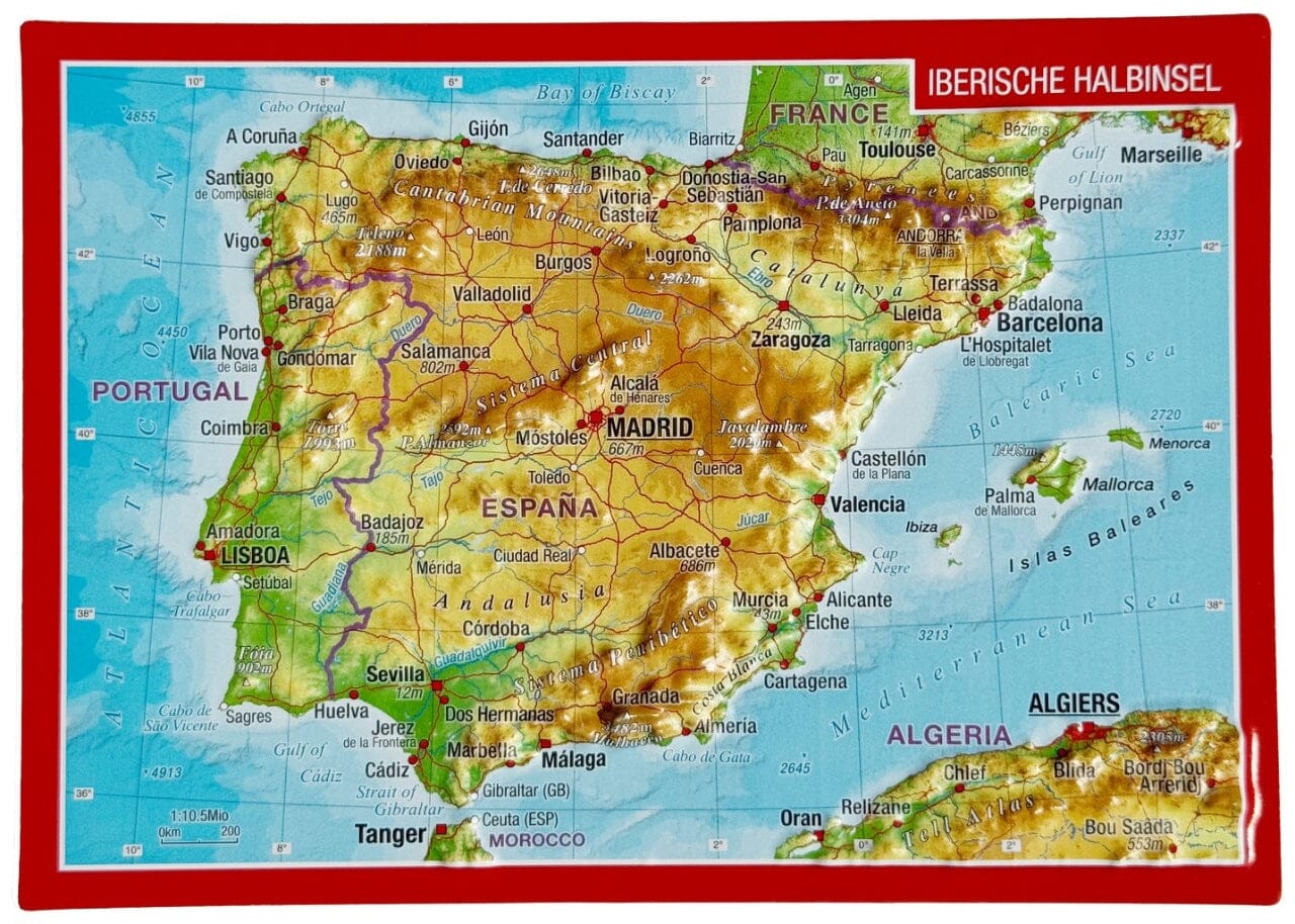 Postkaart Spanje & Portugal | met reliëf 4251405901522 Georelief reliëfpostkaarten Wandkaarten Portugal, Spanje Postkaart Spanje & Portugal | met reliëf 4251405901522 Georelief reliëfpostkaarten Wandkaarten Portugal, Spanje
