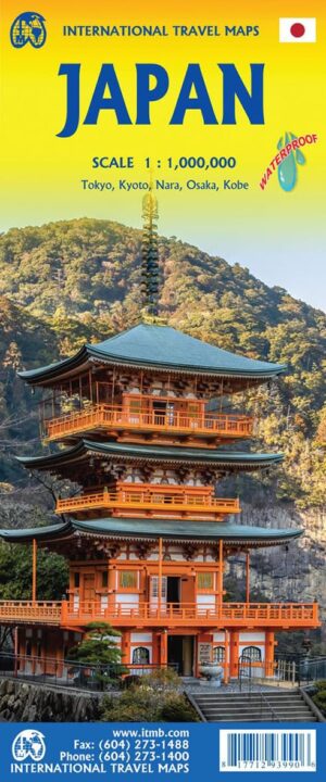 ITM Japan | landkaart, autokaart 1:1.100.000 9781771293990  International Travel Maps   Landkaarten en wegenkaarten Japan
