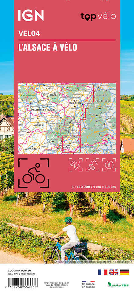Fietskaart Alsace à vélo 9782758556039 IGN IGN Fietskaarten Fietskaarten Lotharingen, Nancy, Metz Fietskaart Alsace à vélo 9782758556039 IGN IGN Fietskaarten Fietskaarten Lotharingen, Nancy, Metz
