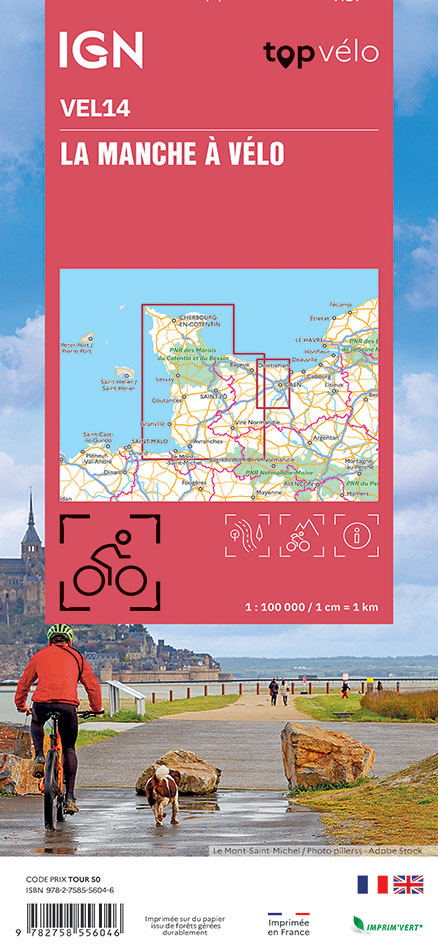 Fietskaart Manche à vélo 9782758556046 IGN IGN Fietskaarten Fietskaarten Normandië Fietskaart Manche à vélo 9782758556046 IGN IGN Fietskaarten Fietskaarten Normandië