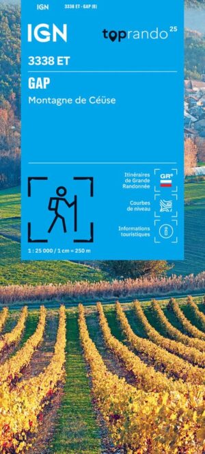 wandelkaart 3338ET Gap, Montagne de Céüse 1:25.000 9782758559283  IGN IGN 25 Franse Alpen/ zuidhelft  Wandelkaarten Écrins, Queyras, Hautes Alpes