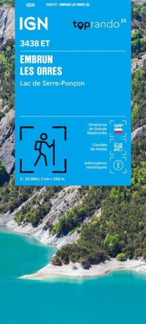 wandelkaart 3438ET Embrun, Lac de Serre-Ponçon 1:25.000 9782758559382  IGN IGN 25 Franse Alpen/ zuidhelft  Wandelkaarten Haute-Provence, Verdon, Var