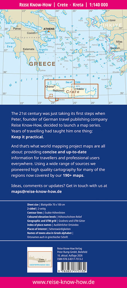 Kreta landkaart, wegenkaart 1:140.000 9783831775132 Reise Know-How Verlag WMP, World Mapping Project Landkaarten en wegenkaarten Kreta Kreta landkaart, wegenkaart 1:140.000 9783831775132 Reise Know-How Verlag WMP, World Mapping Project Landkaarten en wegenkaarten Kreta