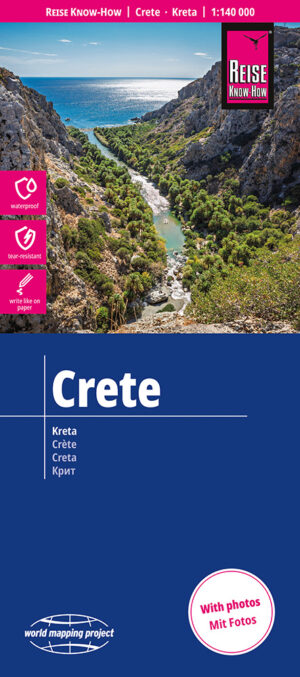 Kreta landkaart, wegenkaart 1:140.000 9783831775132  Reise Know-How Verlag WMP, World Mapping Project  Landkaarten en wegenkaarten Kreta