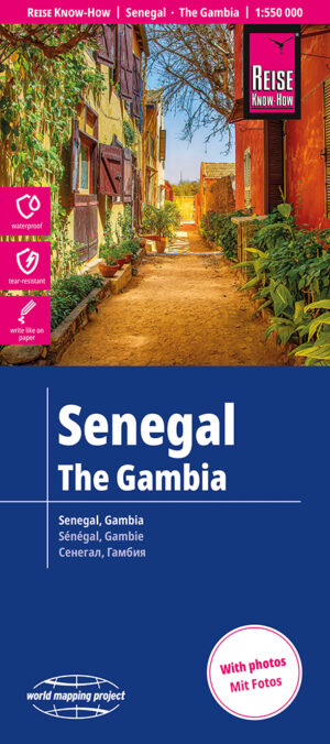 Senegal/Gambia landkaart, wegenkaart 1:550.000 9783831775514  Reise Know-How Verlag WMP, World Mapping Project  Landkaarten en wegenkaarten Senegal & Gambia