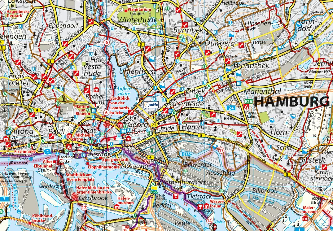 Hamburg omgeving fietskaart 1:75,000 9783969901922 ADFC / BVA ADFC Regionalkarte Fietskaarten Hamburg Hamburg omgeving fietskaart 1:75,000 9783969901922 ADFC / BVA ADFC Regionalkarte Fietskaarten Hamburg