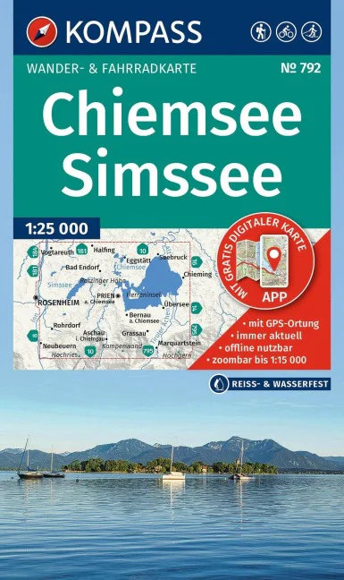 Kompass wandelkaart KP-792 Chiemsee / Simssee 9783991545255 Kompass Wandelkaarten Kompass Oberbayern Wandelkaarten Beierse Alpen Kompass wandelkaart KP-792 Chiemsee / Simssee 9783991545255 Kompass Wandelkaarten Kompass Oberbayern Wandelkaarten Beierse Alpen