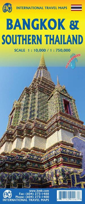 ITM Bangkok / Thailand Zuid | landkaart, autokaart 1:10.000 / 1:750.000 9781771291163  International Travel Maps   Landkaarten en wegenkaarten Thailand