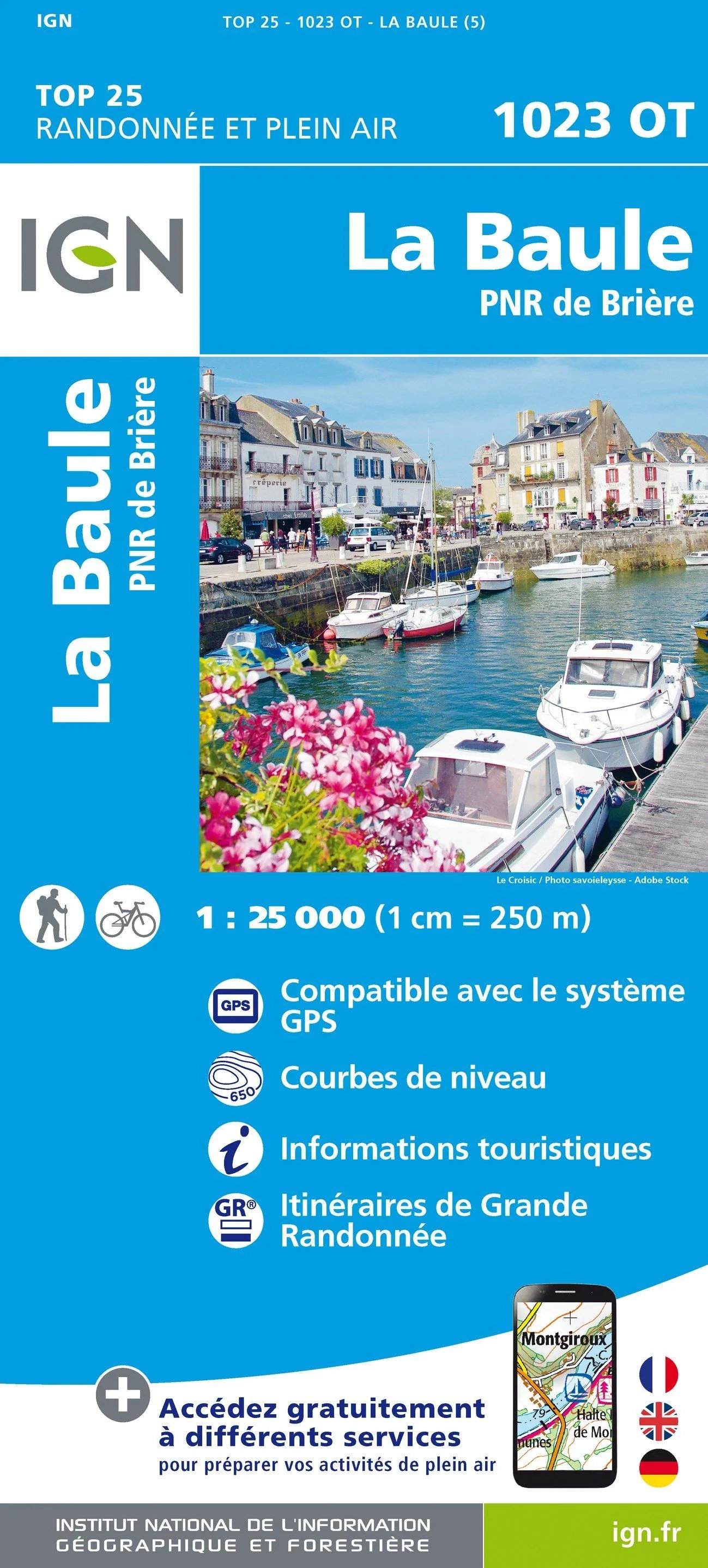 wandelkaart 1023OT La Baule, PNR de Brière 1:25.000 9782758551386 IGN IGN 25 Bretagne Wandelkaarten Bretagne wandelkaart 1023OT La Baule, PNR de Brière 1:25.000 9782758551386 IGN IGN 25 Bretagne Wandelkaarten Bretagne