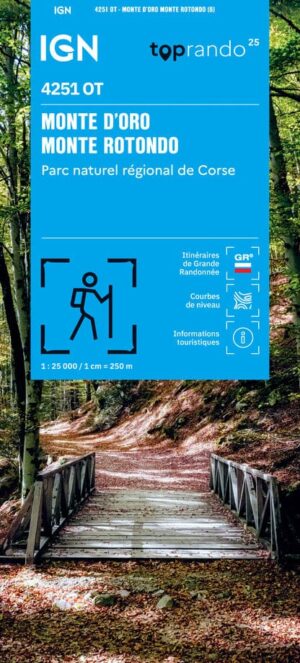 wandelkaart 4251OT Monte Rotondo 1:25.000 9782758559627  IGN IGN 25 Corsica  Wandelkaarten Corsica