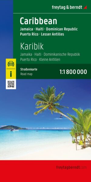 Caribisch Gebied (Haïti, Jamaica, Dominicaanse Republiek, Puerto Rico) 1:1.000.000 9783707924800  Freytag & Berndt   Landkaarten en wegenkaarten Caribisch Gebied