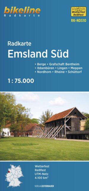 RK-NDS10  Emsland Süd 1:75.000 9783711100504  Esterbauer Bikeline Radkarten  Fietskaarten Bremen, Ems, Weser, Hannover & overig Niedersachsen