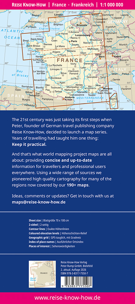 Frankrijk landkaart, wegenkaart 1:1.000.000 9783831775507 Reise Know-How Verlag WMP, World Mapping Project Landkaarten en wegenkaarten Frankrijk Frankrijk landkaart, wegenkaart 1:1.000.000 9783831775507 Reise Know-How Verlag WMP, World Mapping Project Landkaarten en wegenkaarten Frankrijk