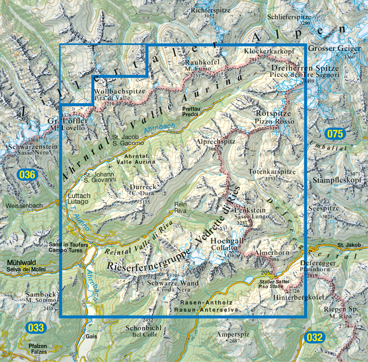 TAB-035 Ahrntal, Rieserfernergruppe | Tabacco wandelkaart 9788883152061 Tabacco Tabacco 1:25.000 Wandelkaarten Zuid-Tirol, Dolomieten TAB-035 Ahrntal, Rieserfernergruppe | Tabacco wandelkaart 9788883152061 Tabacco Tabacco 1:25.000 Wandelkaarten Zuid-Tirol, Dolomieten