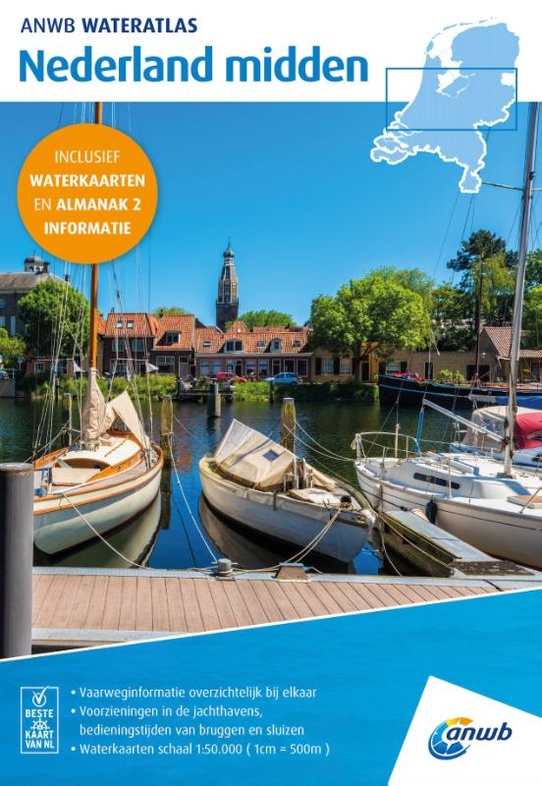 Wateratlas Nederland Midden 9789018054076 ANWB ANWB Waterkaarten Watersportboeken Oost Nederland, West Nederland Wateratlas Nederland Midden 9789018054076 ANWB ANWB Waterkaarten Watersportboeken Oost Nederland, West Nederland