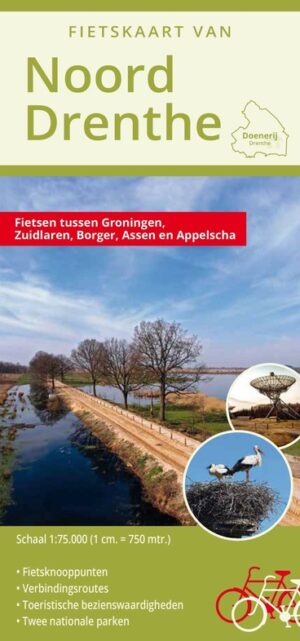 Fietskaart Noord Drenthe 1:75.000 | DrentheKaarten 9789083137377 DrentheKaarten DrentheKaarten   Fietsgidsen Drenthe