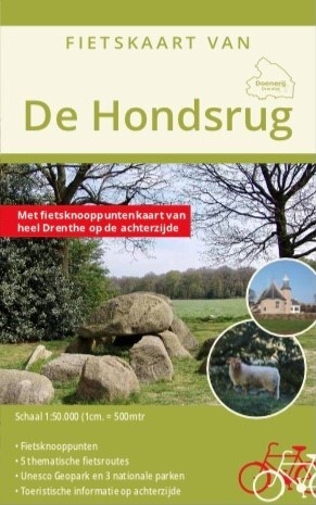 Fietskaart De Hondsrug 1:50.000 | DrentheKaarten 9789083137391 DrentheKaarten DrentheKaarten   Fietsgidsen Drenthe