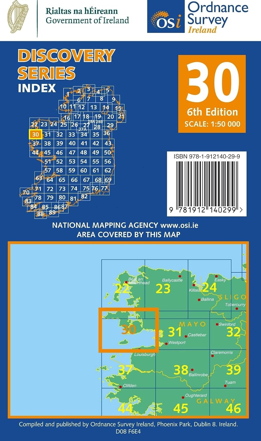 DM-30 Mayo - Clare Island 9781912140299 Ordnance Survey Ireland Discovery Maps 1:50.000 Wandelkaarten Galway, Connemara, Donegal DM-30 Mayo - Clare Island 9781912140299 Ordnance Survey Ireland Discovery Maps 1:50.000 Wandelkaarten Galway, Connemara, Donegal