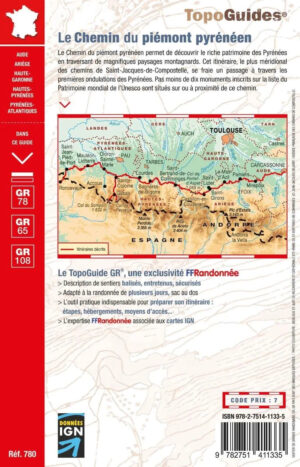TG-780 Le chemin du Piémont pyrénéen | wandelgids Jacobsroute GR78 9782751413940  FFRP topoguides à grande randonnée  Santiago de Compostela, Wandelgidsen Franse Pyreneeën