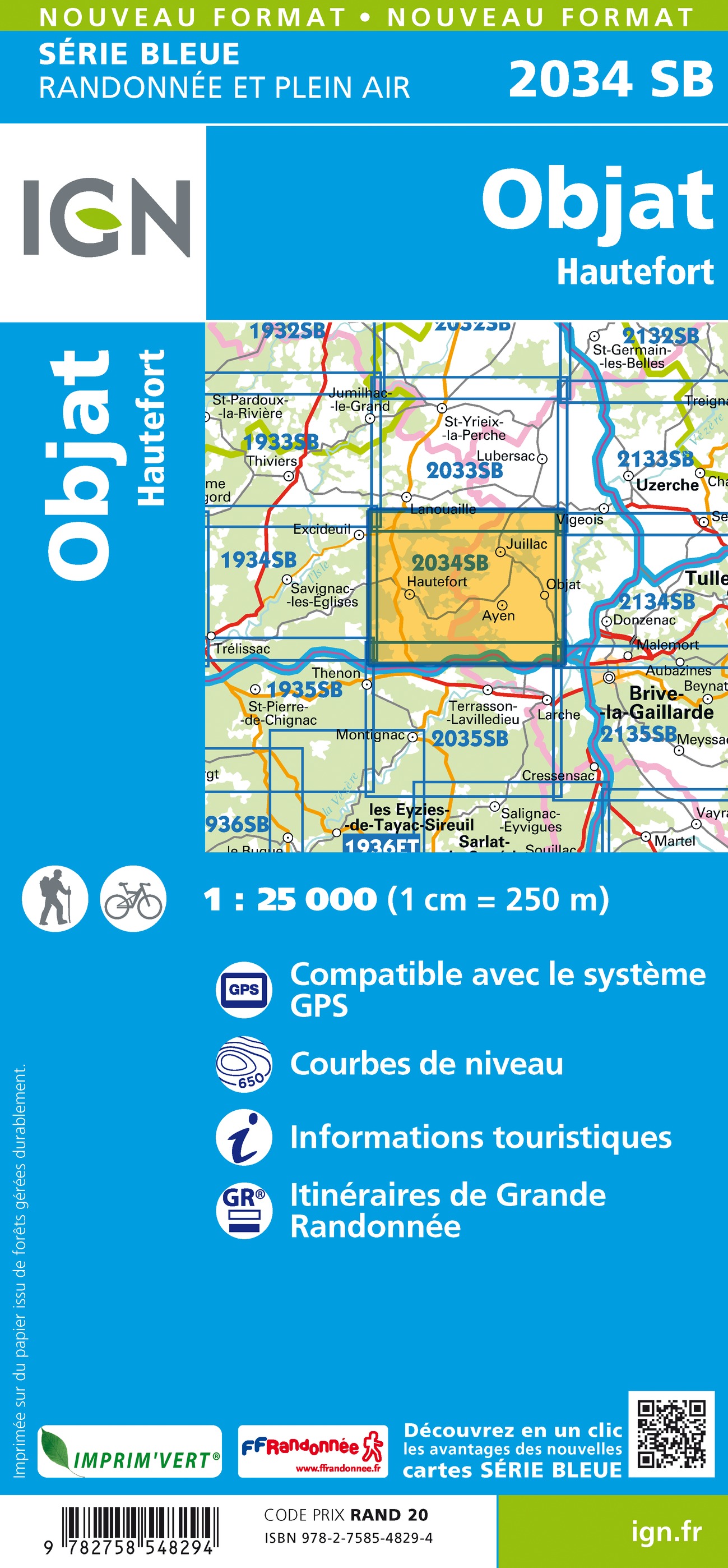 SB-2034 Hautefort, Objat | wandelkaart 1:25.000 9782758548294 IGN IGN 25 Dordogne Wandelkaarten Dordogne SB-2034 Hautefort, Objat | wandelkaart 1:25.000 9782758548294 IGN IGN 25 Dordogne Wandelkaarten Dordogne