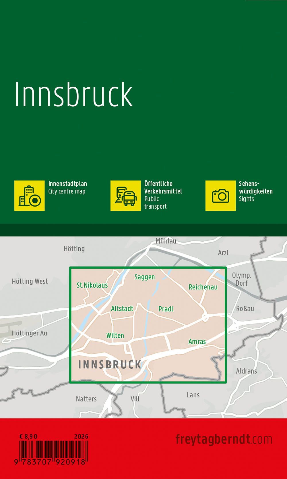 stadsplattegrond Innsbruck 1:8.000 9783707920918 Freytag & Berndt Stadsplattegronden Tirol stadsplattegrond Innsbruck 1:8.000 9783707920918 Freytag & Berndt Stadsplattegronden Tirol