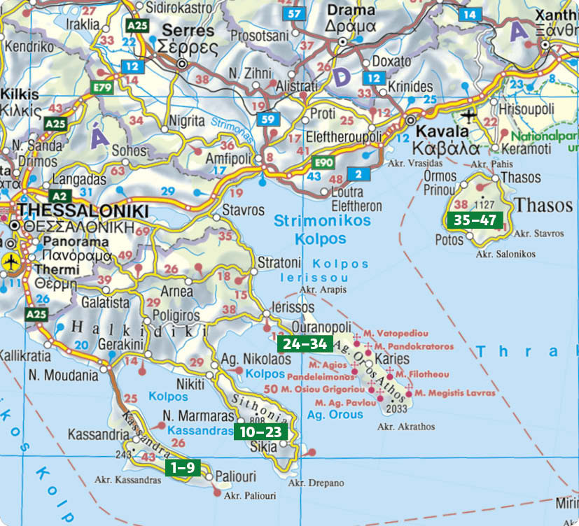 wandelgids Chalkidiki Rother Wanderführer 9783763315444 Bergverlag Rother RWG Wandelgidsen Noord-Griekenland, Thassos, Samothraki, Limnos wandelgids Chalkidiki Rother Wanderführer 9783763315444 Bergverlag Rother RWG Wandelgidsen Noord-Griekenland, Thassos, Samothraki, Limnos