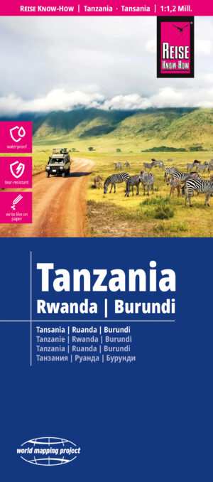 Tanzania landkaart, wegenkaart 1:1.200.000 9783831775453  Reise Know-How Verlag WMP, World Mapping Project  Landkaarten en wegenkaarten Tanzania, Zanzibar