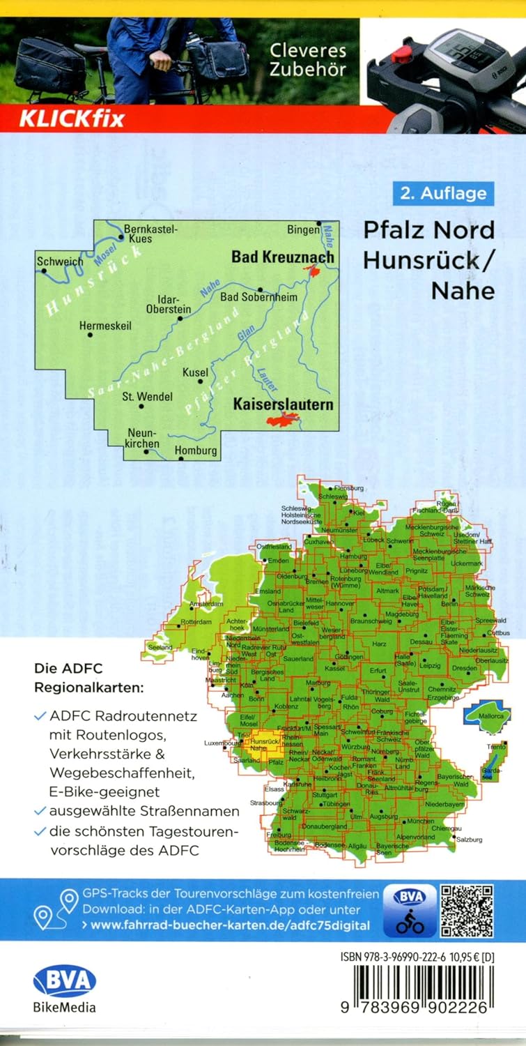 Pfalz Nord fietskaart 1:75.000 9783969902226 ADFC / BVA ADFC Regionalkarte Fietskaarten Pfalz, Deutsche Weinstrasse, Rheinhessen Pfalz Nord fietskaart 1:75.000 9783969902226 ADFC / BVA ADFC Regionalkarte Fietskaarten Pfalz, Deutsche Weinstrasse, Rheinhessen