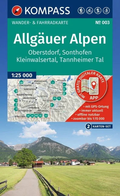 Kompass wandelkaart KP-003 Allgäuer Alpen 1:25.000 | set v 2 kaarten 9783991544302 Kompass Wandelkaarten Kompass Oberbayern Wandelkaarten Beierse Alpen Kompass wandelkaart KP-003 Allgäuer Alpen 1:25.000 | set v 2 kaarten 9783991544302 Kompass Wandelkaarten Kompass Oberbayern Wandelkaarten Beierse Alpen