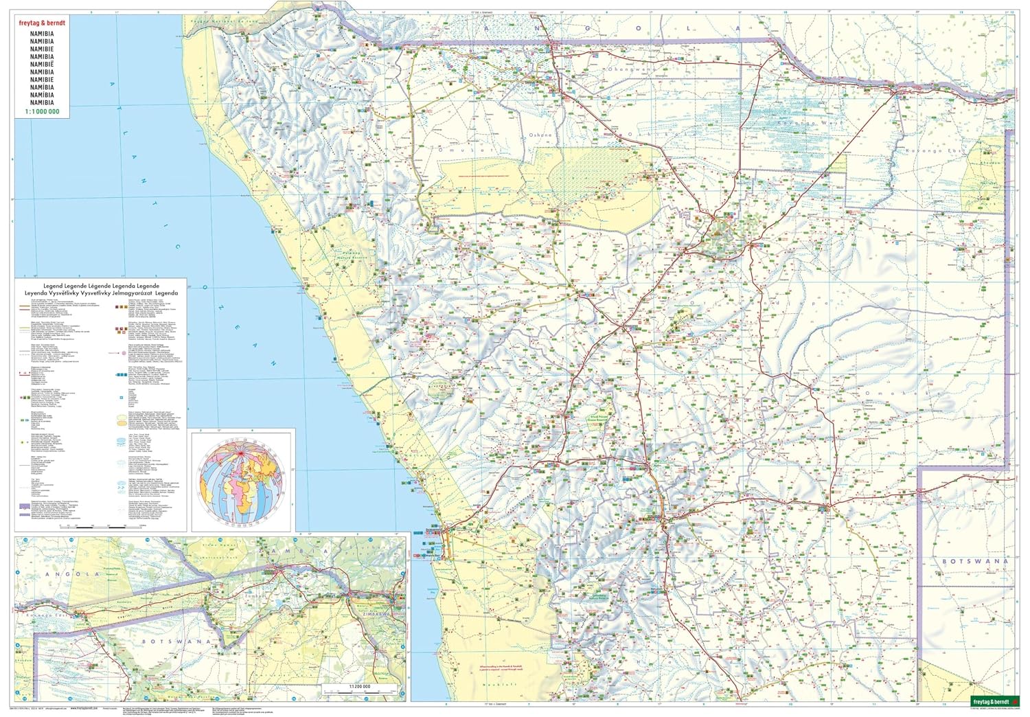 Namibië | wegenkaart 1:1.000.000 9783707924749 Freytag & Berndt Landkaarten en wegenkaarten Namibië Namibië | wegenkaart 1:1.000.000 9783707924749 Freytag & Berndt Landkaarten en wegenkaarten Namibië
